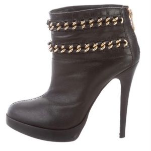 Tory Burch Lysa Chain Link Trim Platform Back Zip Bootie